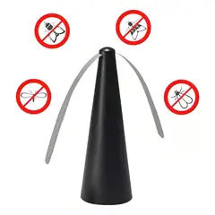 GENERICO - Pack x2 Abanico Ventilador Repelente De Moscas Portatil- Color Negro