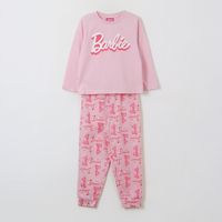 Pijama Manga Larga Niña Logo Rosado