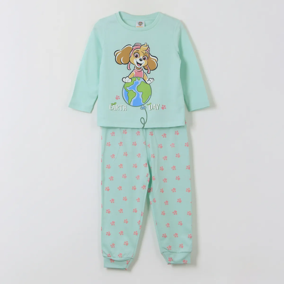 PAW PATROL - Pijama Manga Larga Niña Skye Earth Day Verde Paw Patrol