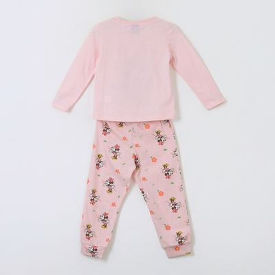 Imagen 2 del producto Pijama Manga Larga Niña Minnie Flores Rosado