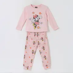 DISNEY - Pijama Manga Larga Niña Minnie Flores Rosado