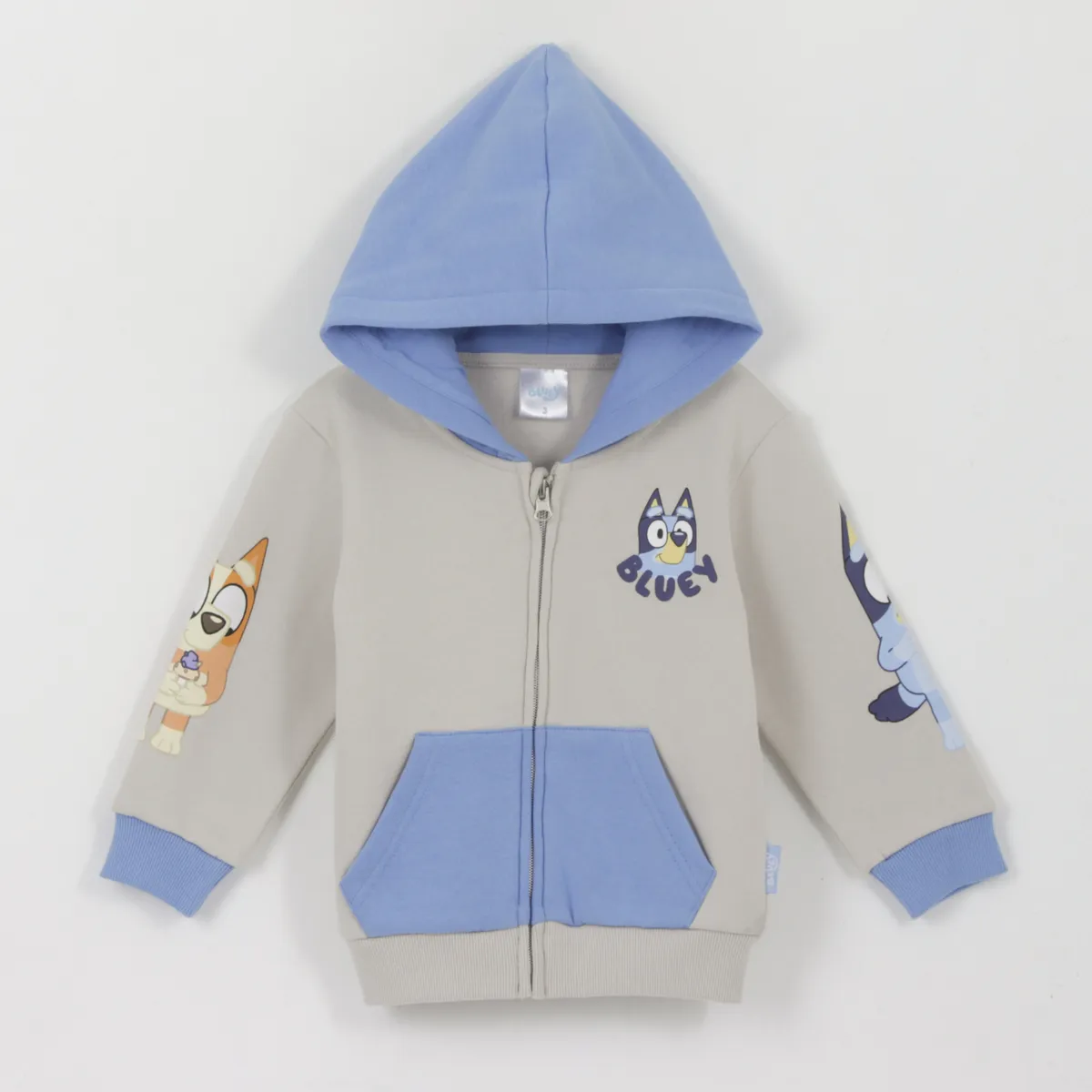 BLUEY - Polerón con Cierre Niño Manga Print Beige Bingo & Bluey