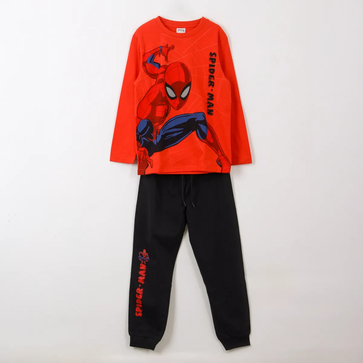 MARVEL - Pijama Manga Larga Niño Pose Spiderman Rojo Marvel