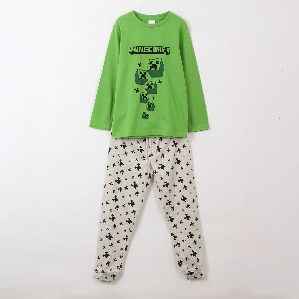MINECRAFT - Pijama Manga Larga Niño Creepers Verde Minecraft