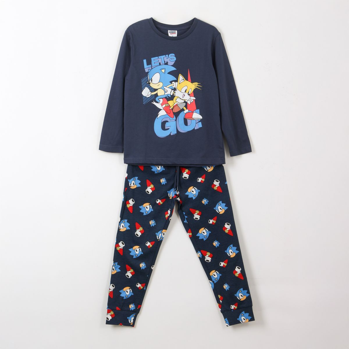 SONIC - Pijama Manga Larga Niño Lets Go Azul Sonic