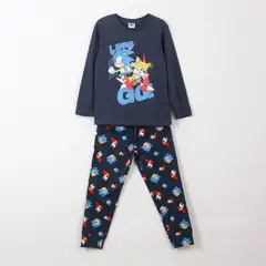 SONIC - Pijama Manga Larga Niño Lets Go Azul