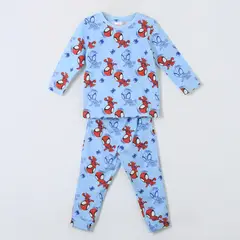 MARVEL - Pijama Manga Larga Niño Full Print Spidey Celeste