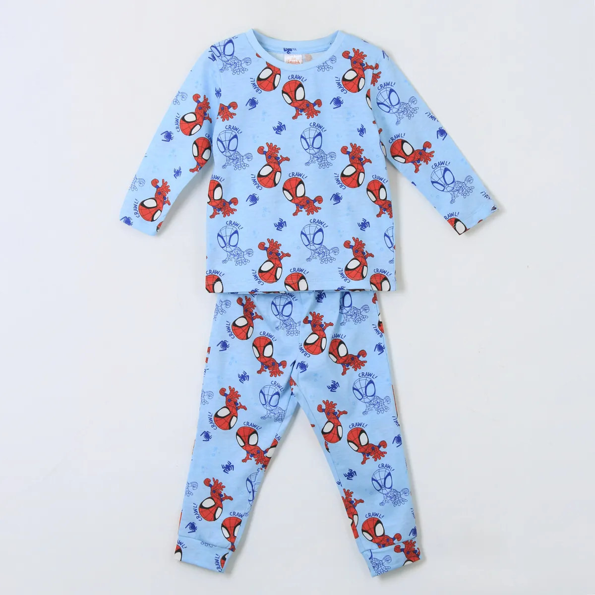 MARVEL - Pijama Manga Larga Niño Full Print Spidey Celeste Marvel