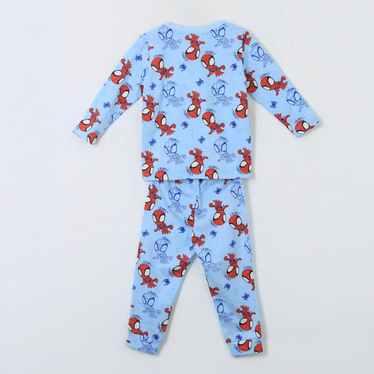 MARVEL - Pijama Manga Larga Niño Full Print Spidey Celeste Marvel