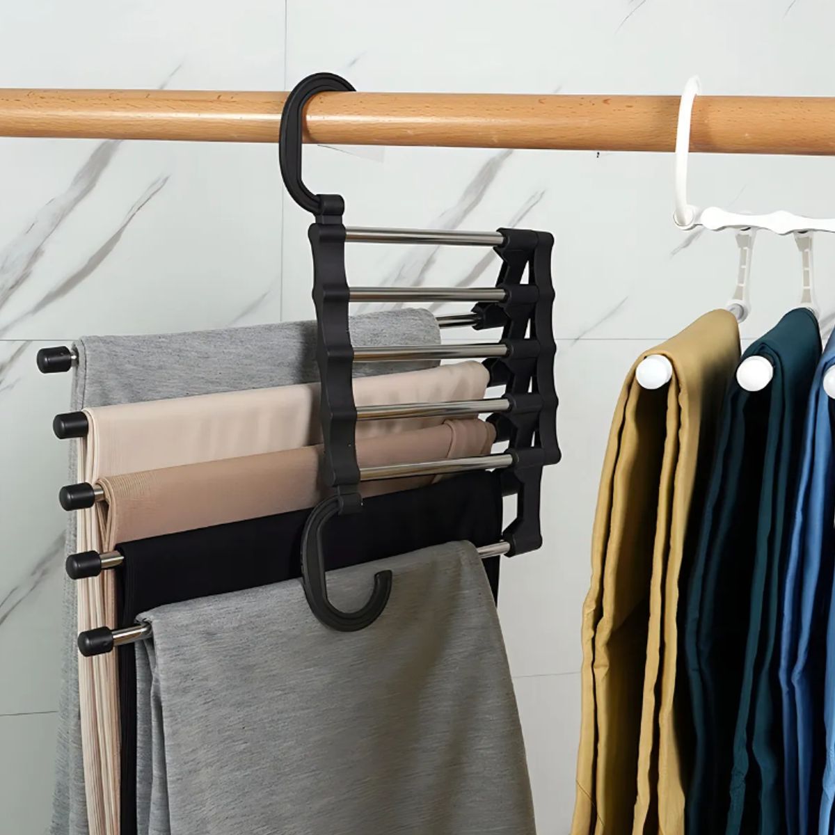 GENERICO - Colgador De Pantalones Múltiple 5 En 1 Organizador De Clóset