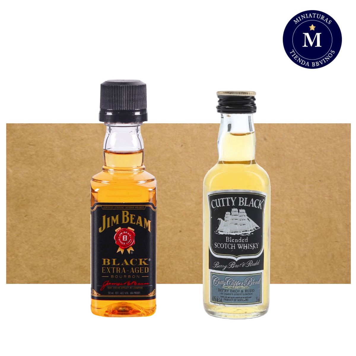 BBVINOS - Mix Miniatura Cutty Black & Jim Beam