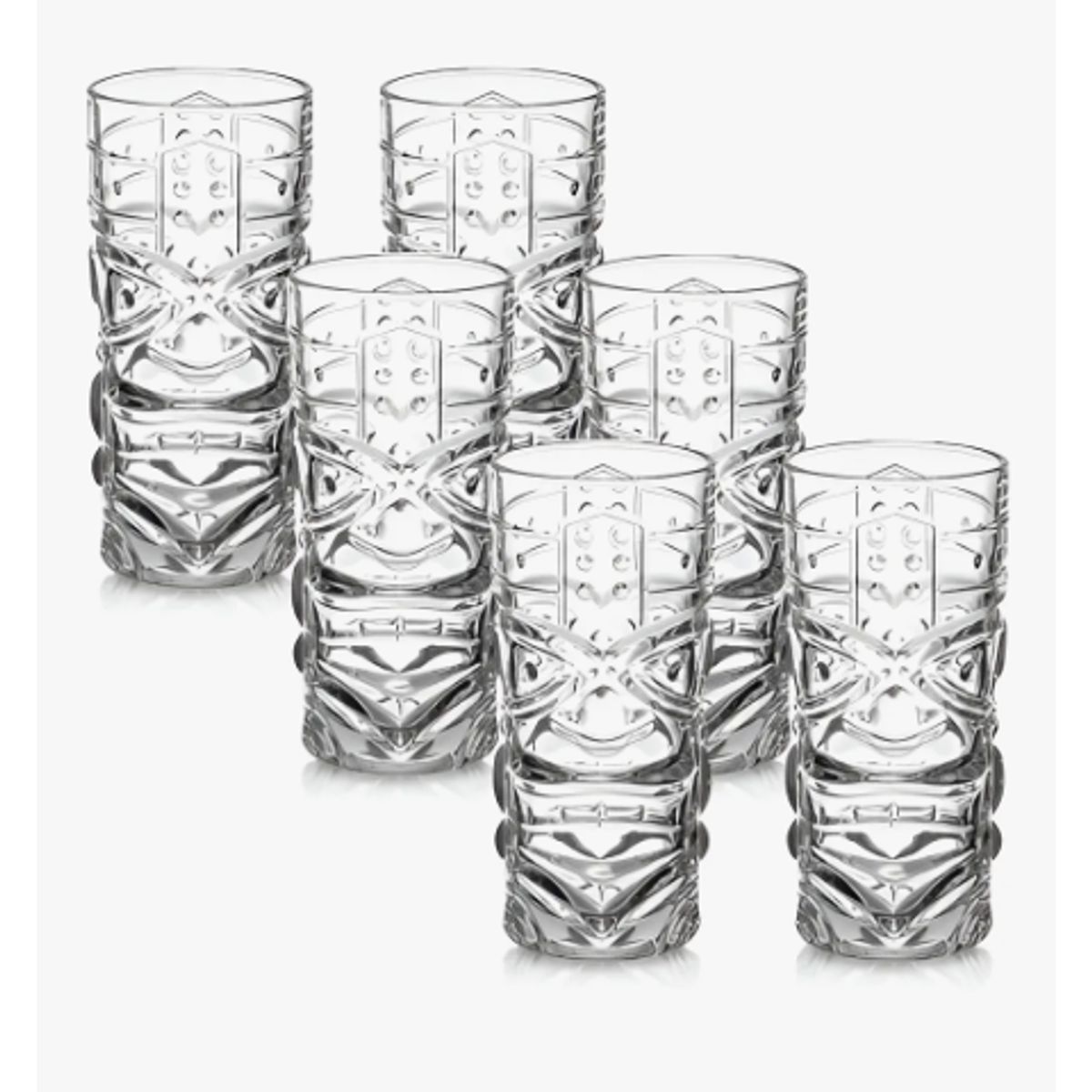 GENERICO - Vaso Tiki Set De 6 Unidades 420ml Color Cristal
