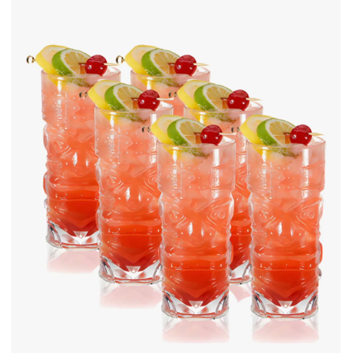 GENERICO - Vaso Tiki Set De 6 Unidades 420ml Color Cristal
