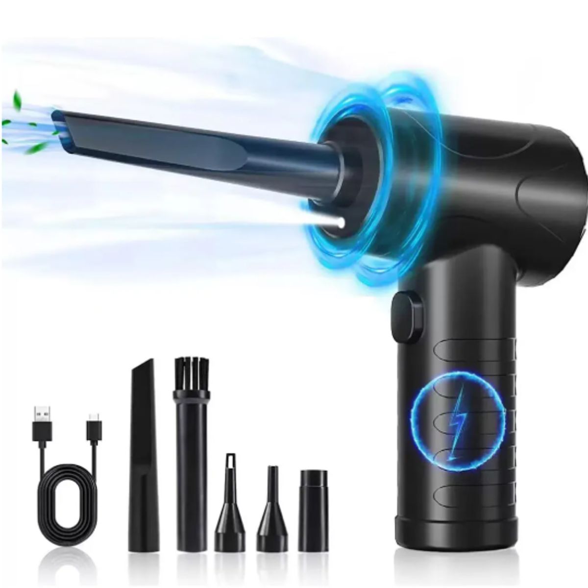 GENERICO - Soplador De Aire 2 En1 51000rpm 6000mah Con 8 Boquillas