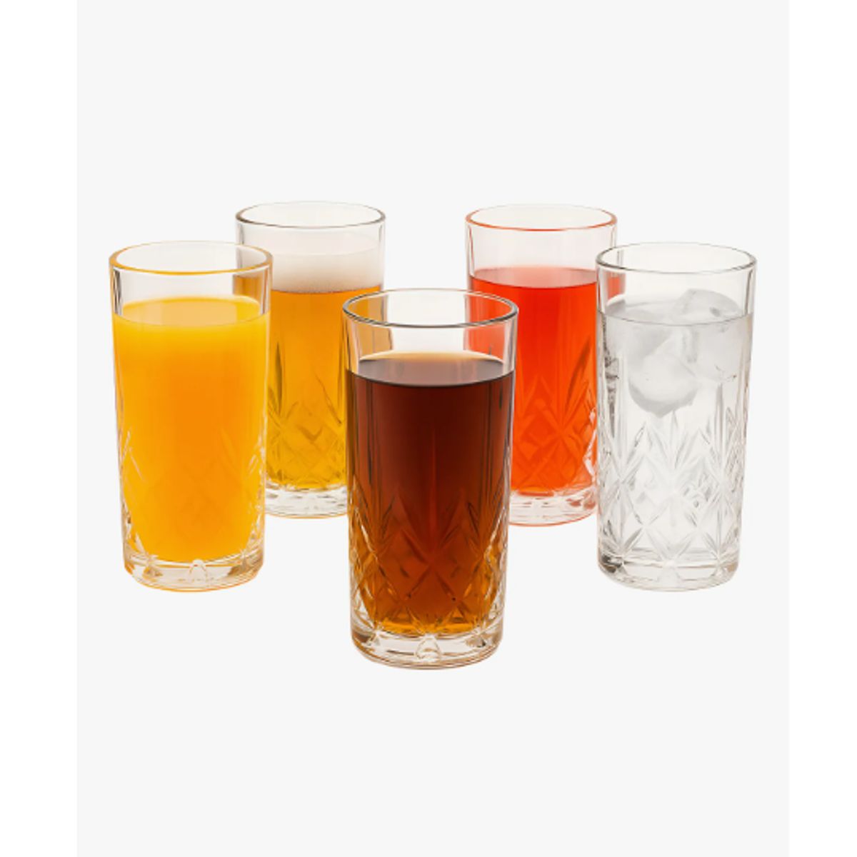 GENERICO - Set 6 Vasos Vidrio Tallado 350ml