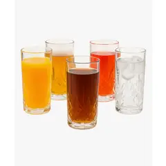GENERICO - Set 6 Vasos Vidrio Tallado 350ml
