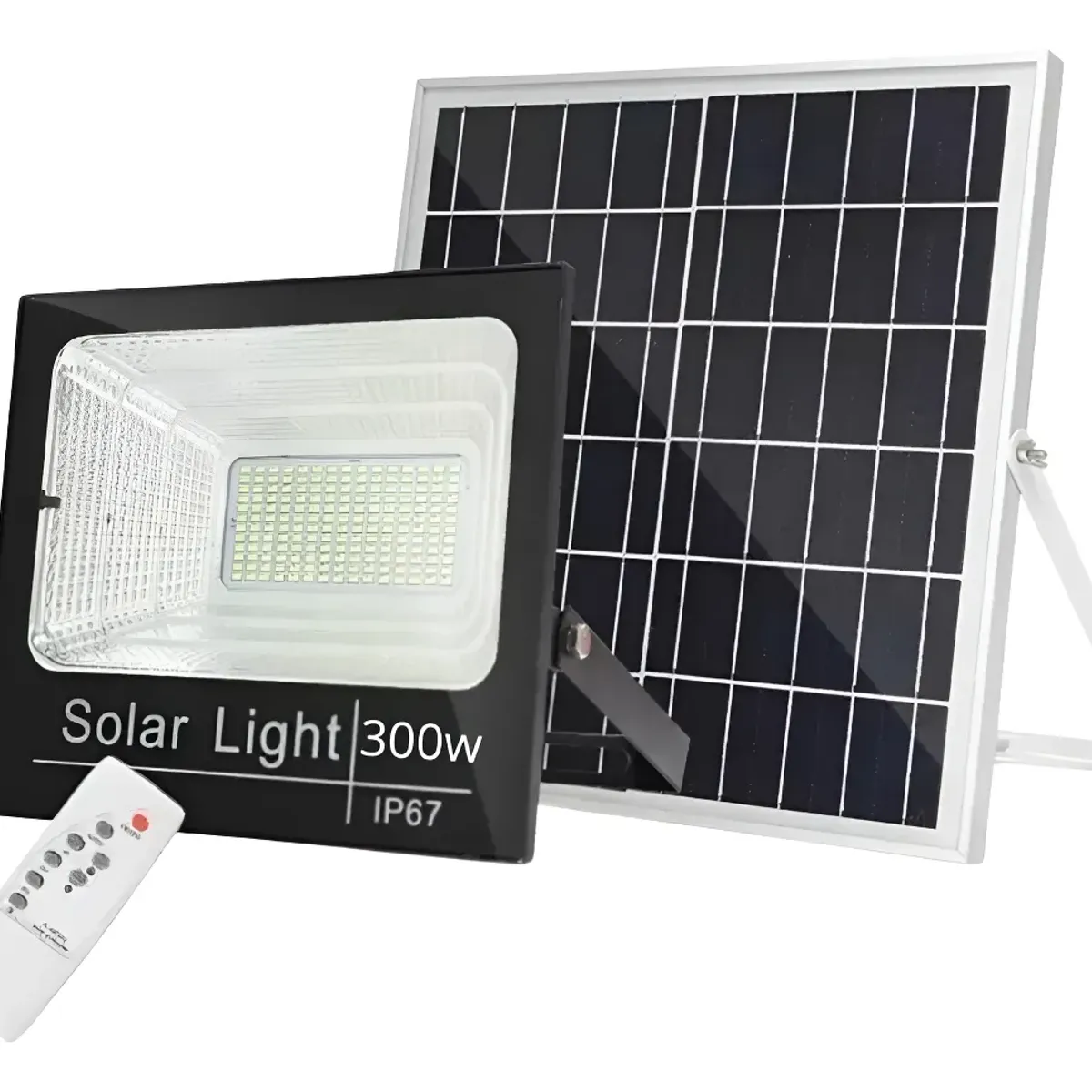 GENERICO - FOCO REFLECTOR LED 300W PANEL SOLAR + CONTROL REMOTO
