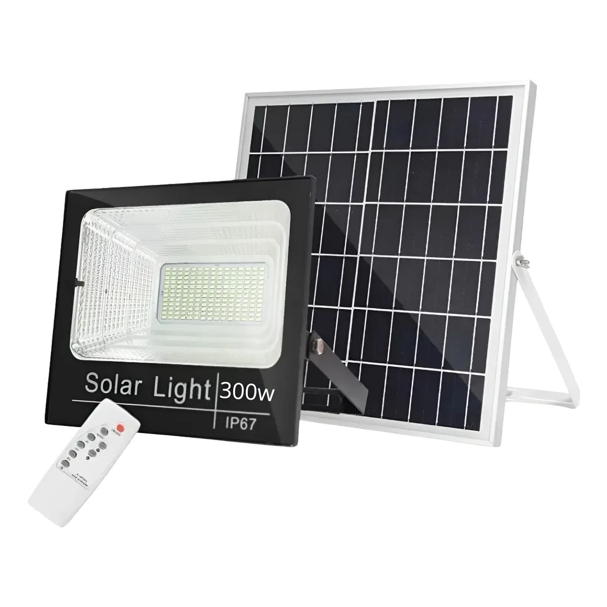 GENERICO - FOCO REFLECTOR LED 300W PANEL SOLAR + CONTROL REMOTO
