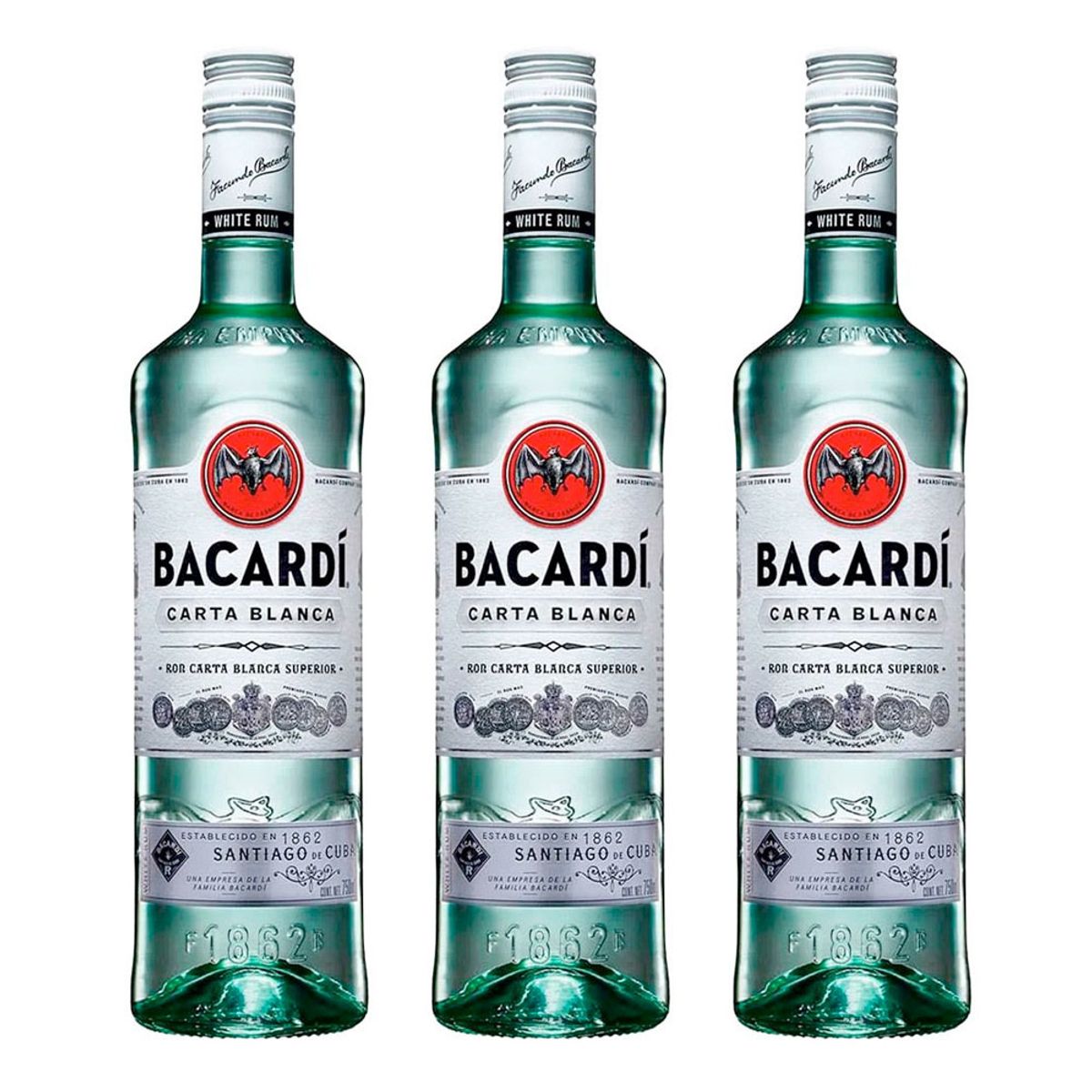 BACARDI - 3 Ron Bacardi Carta Blanca