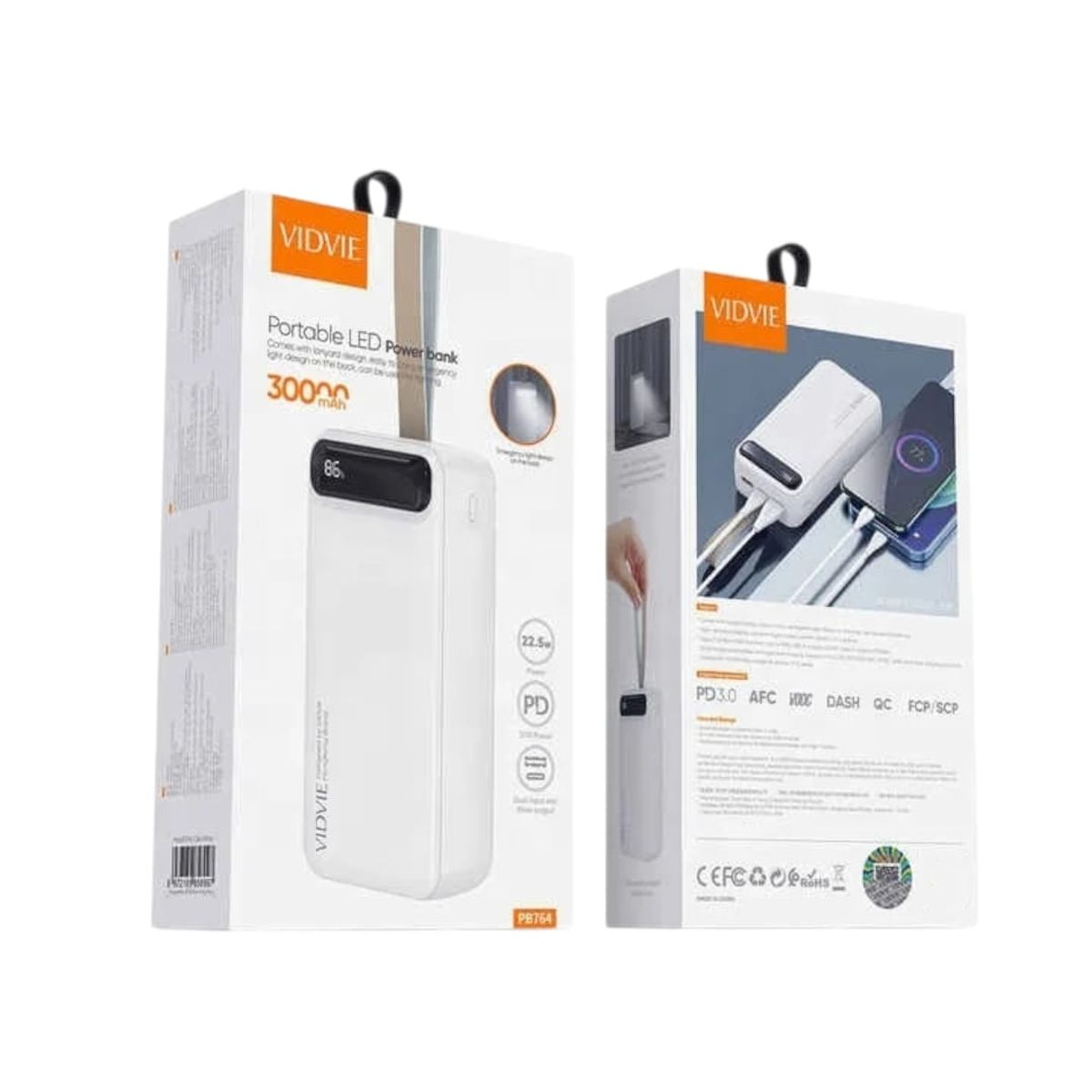 GENERICO - Power Bank Portátil Vidvie PB764 30000mAh USB Carga Rápida LED