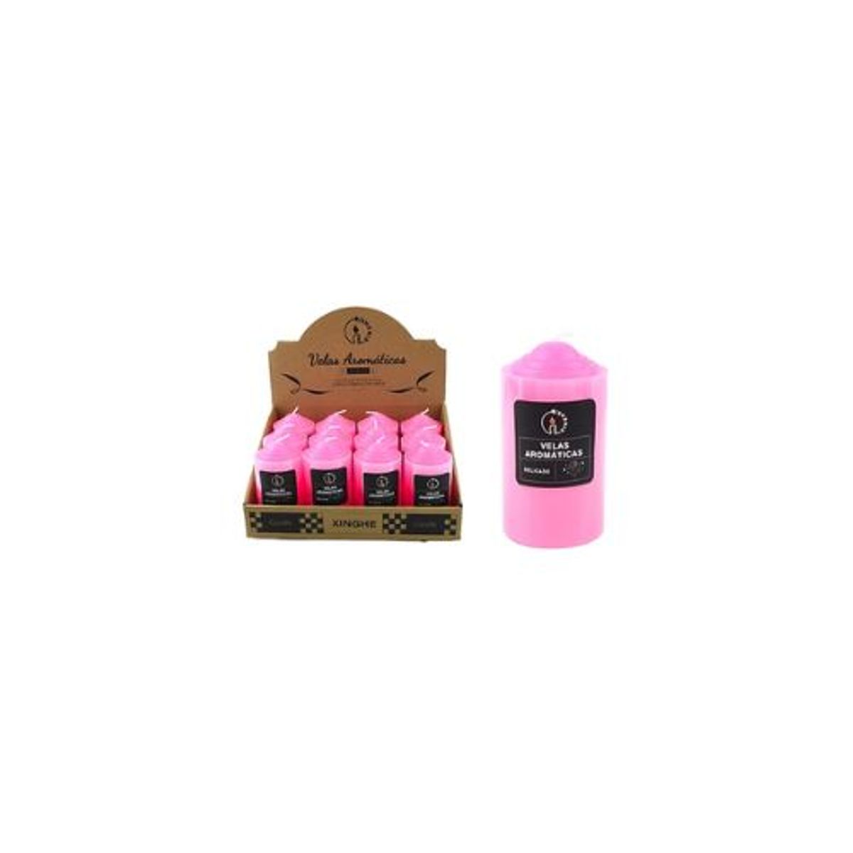 GENERICO - Vela aromática pilar rosado 459cm 120g