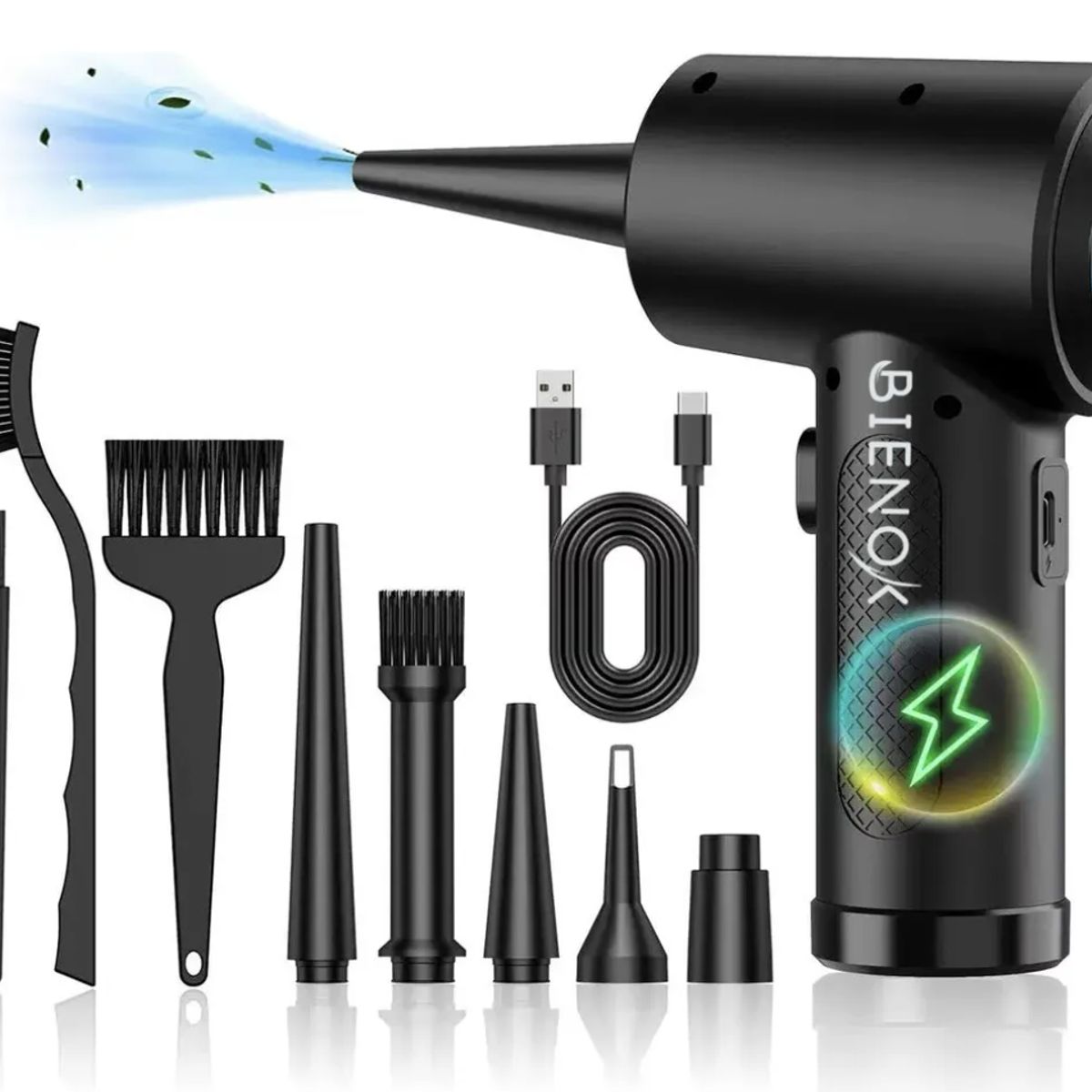 GENERICO - Soplador De Aire Eléctrico 51000rpm 6000mah Con 5 Boquillas