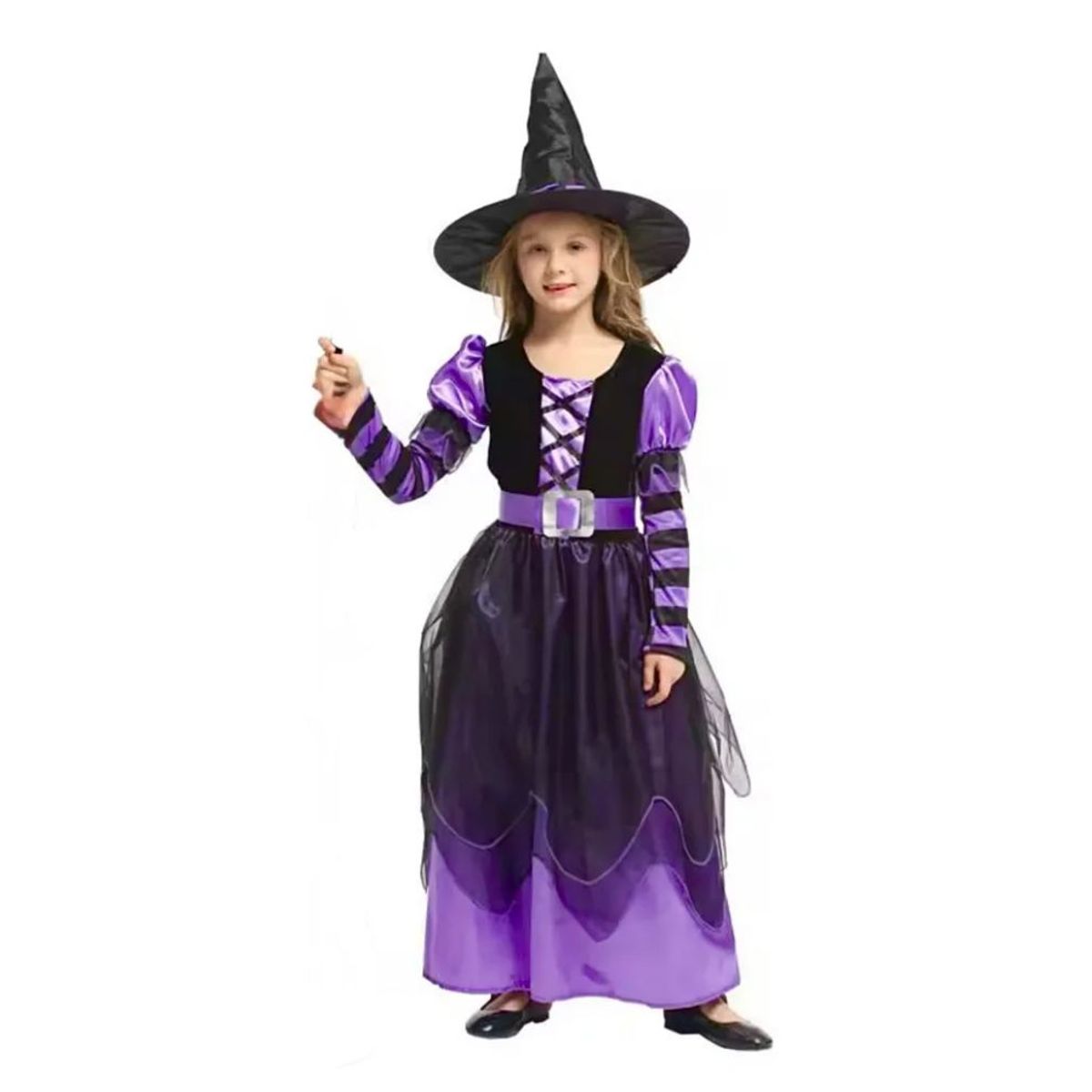 GENERICO - Disfraz bruja Halloween para niña talla 8