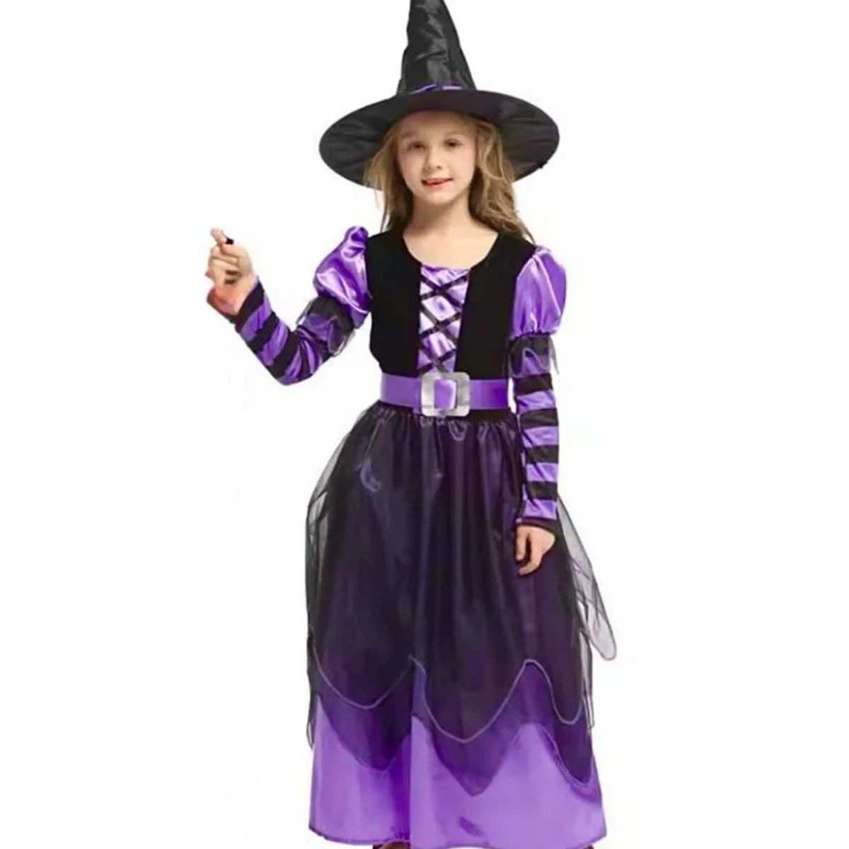 GENERICO - Disfraz bruja Halloween para niña talla 10