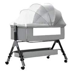 GENERICO - Cuna Colecho para Bebé con Mosquitero y Colchón Gris
