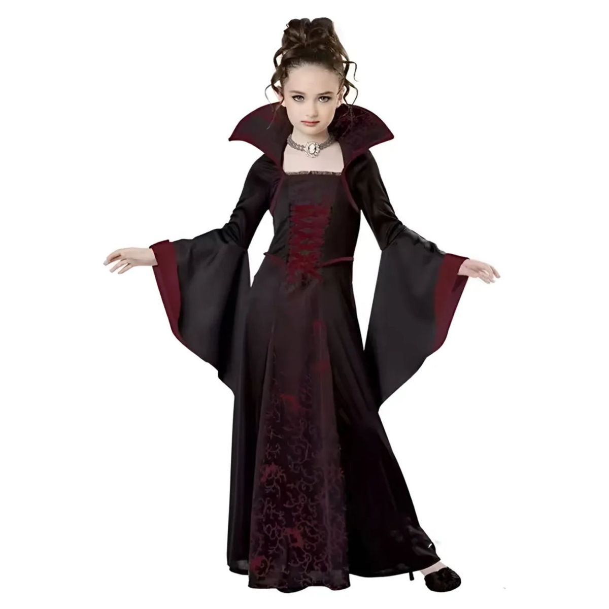 GENERICO - Disfraz vampira Halloween para niña talla 8