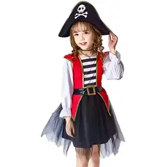 GENERICO - Disfraz de pirata para niña talla 4