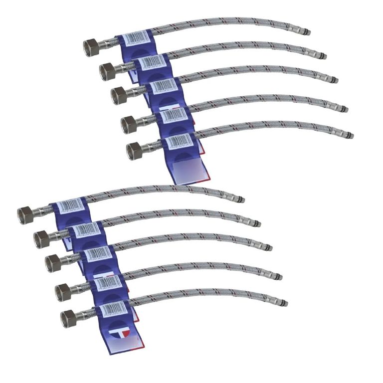 Pack X10 Flexible Monomando Hi Media x M10 35cm Rojoazul
