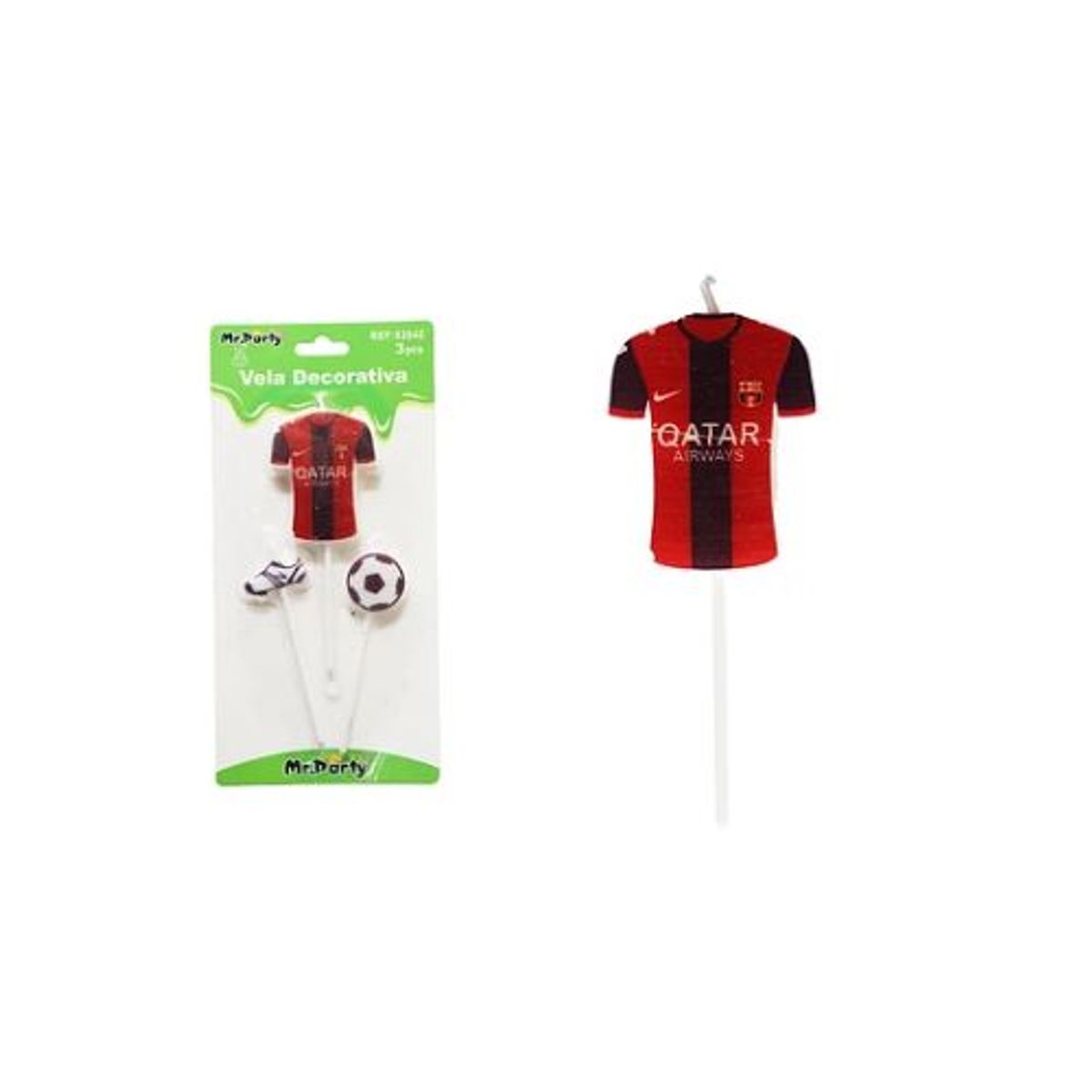 GENERICO - Vela de fútbol 12cm 3pcs