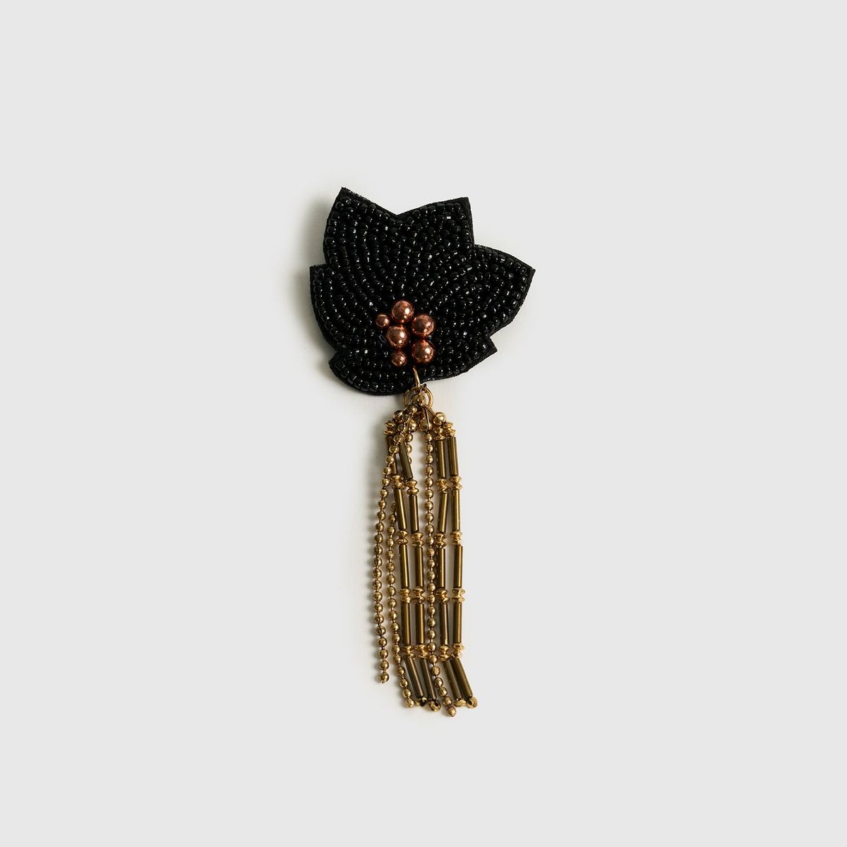 LOUNGE - Prendedor Mujer Flor Strass Mostacillas
