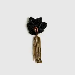 LOUNGE - Prendedor Mujer Flor Strass Mostacillas