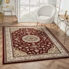 GENERICO - Alfombra Clásica Origen Turca Tipo Persa 200 x 290 Roja 1