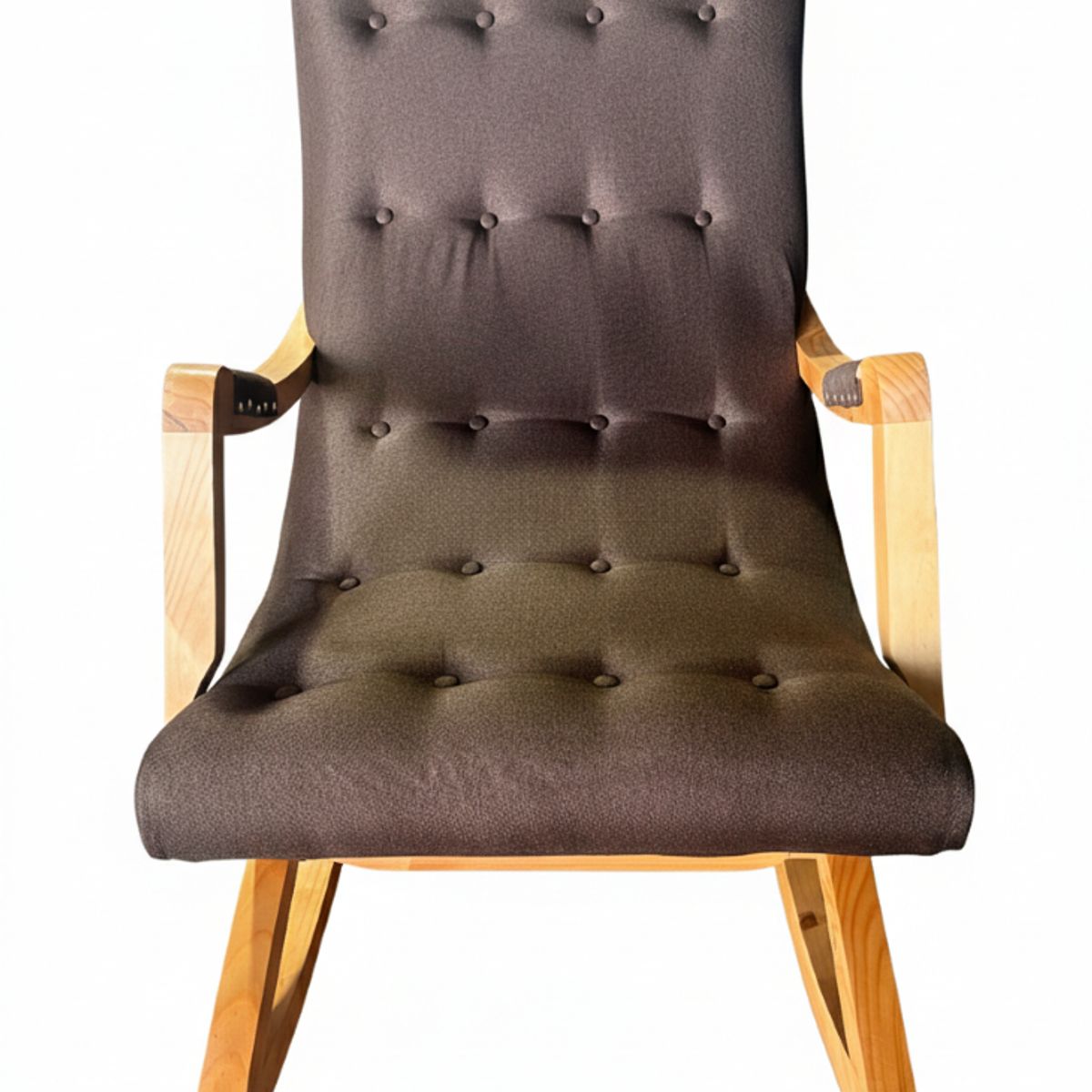 MUEBLES NEW - Silla Mecedora con Apoya Brazo Chocolate Lino