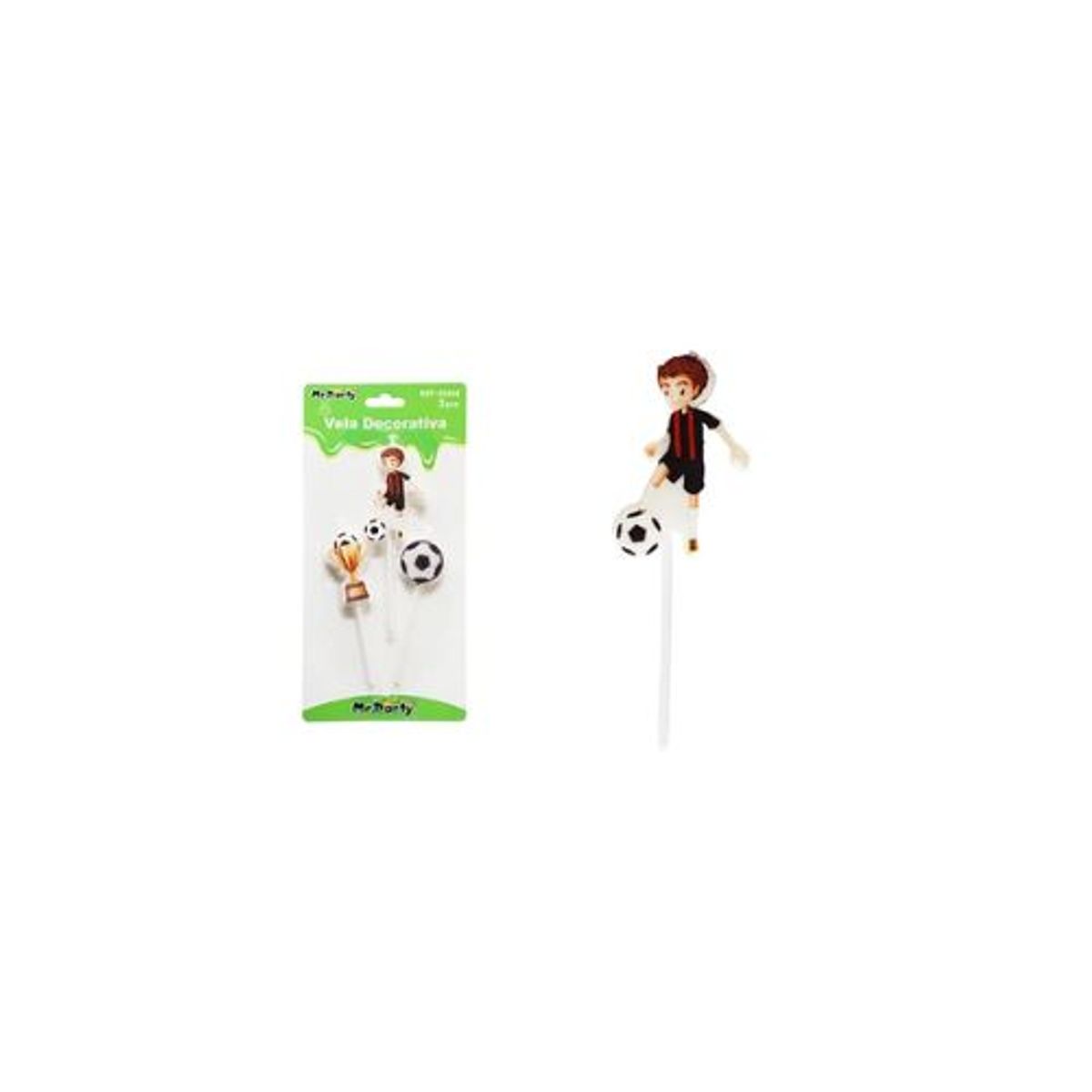 GENERICO - Vela de fútbol 12cm 3pcs