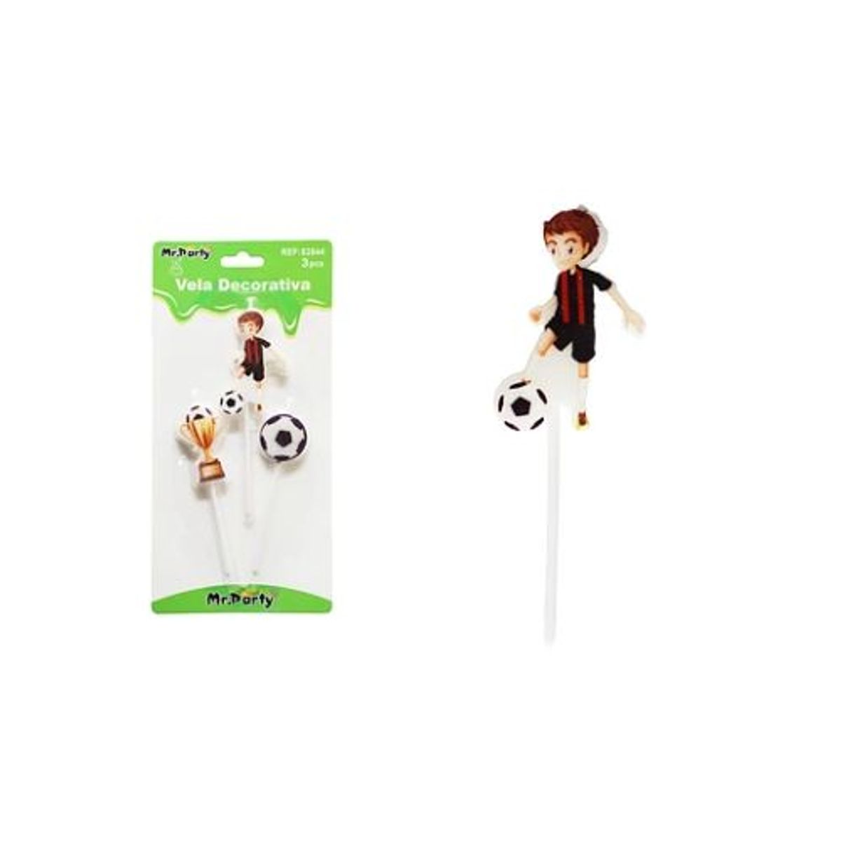 GENERICO - Vela de fútbol 12cm 3pcs