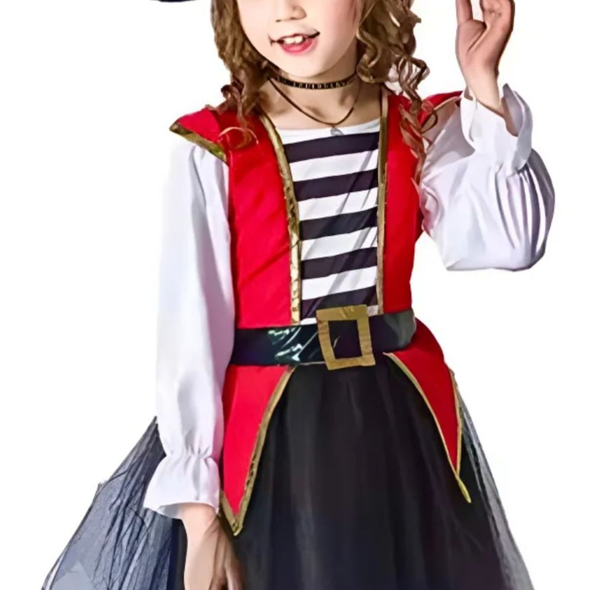 GENERICO - Disfraz de pirata para niña talla 8
