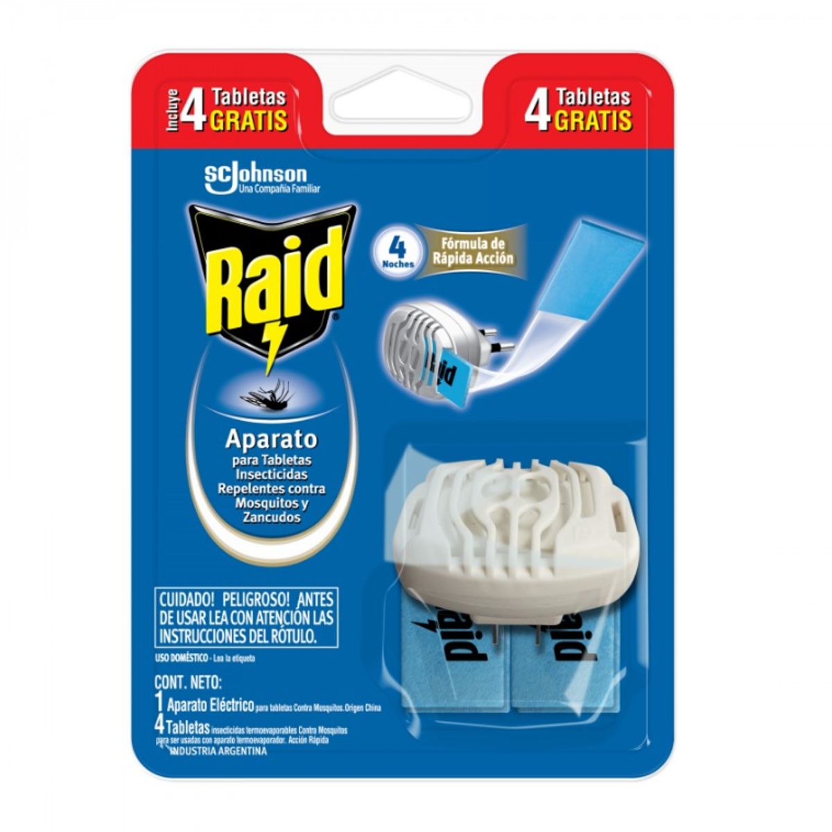 RAID - Raid Aparato Eléctrico Zancudos-mosquitos + 4 Tab De Regalo