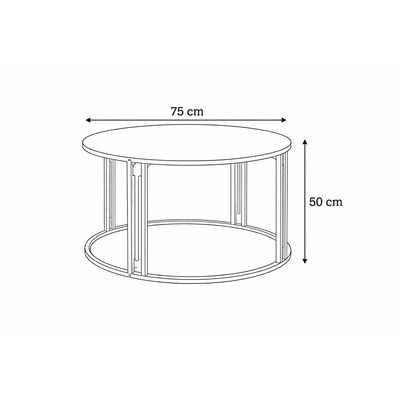 Imagen 2 del producto Mesa Centro Redonda Dorado Vidrio Templado cColor Negro