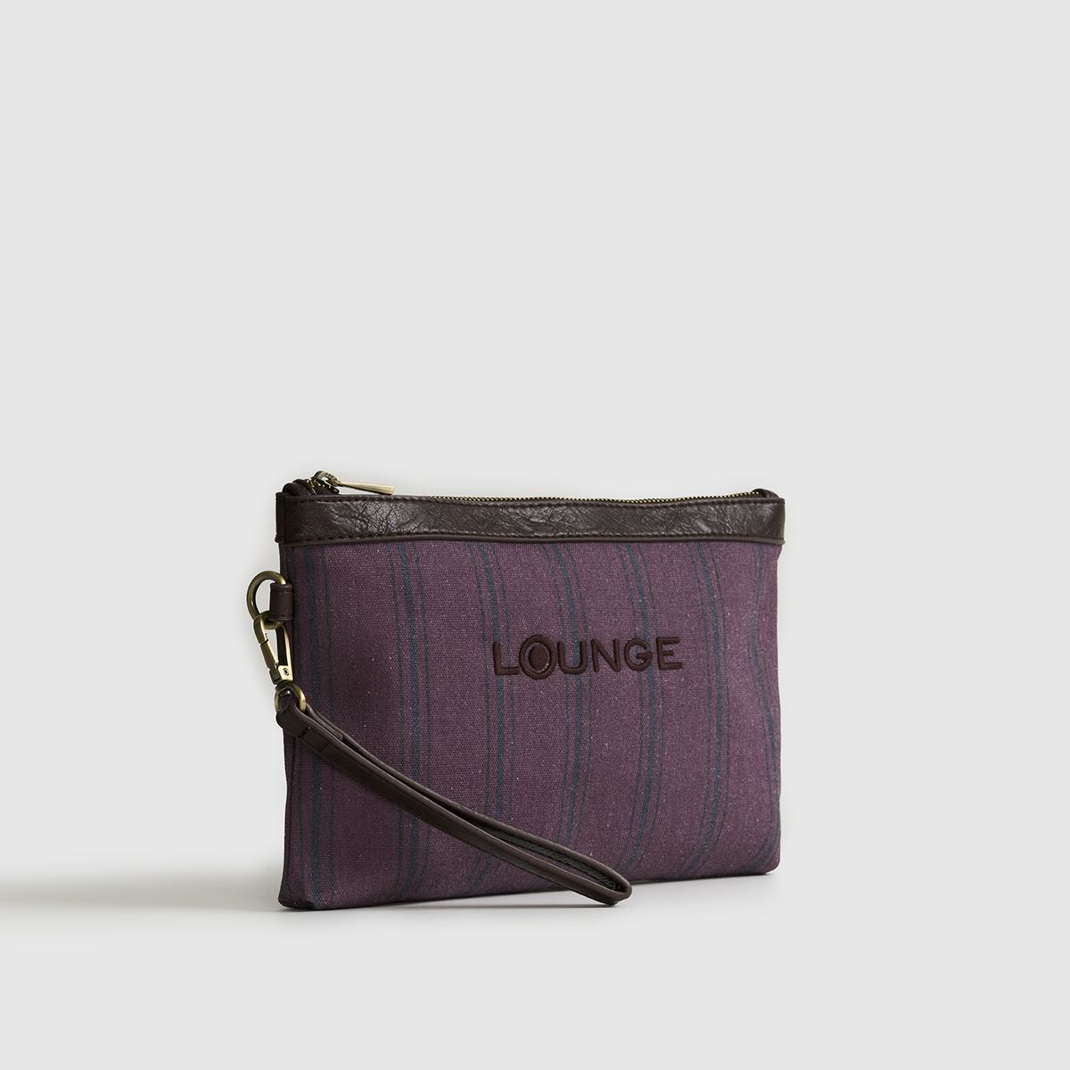 LOUNGE - Estuche Mujer Strap Bordado Burdeo