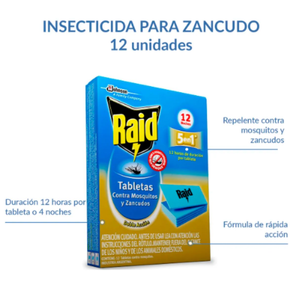RAID - Raid 12 Tabletas Contra Zancudos Y Mosquitos Máxima Duración