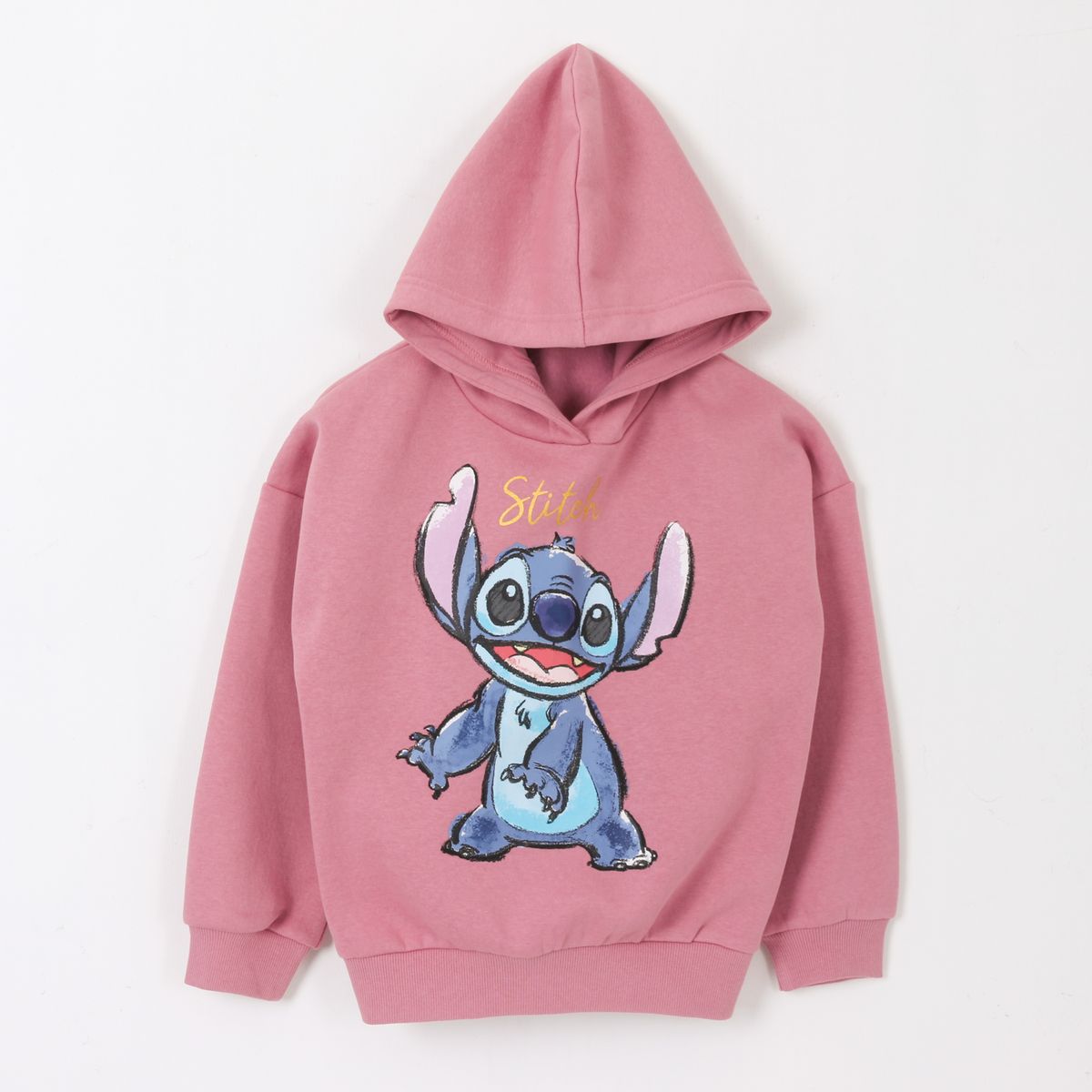 DISNEY - Polerón Niña Hoodie Personaje Lilo & Stitch Rosado Disney
