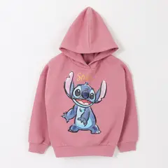 DISNEY - Polerón Niña Hoodie Personaje Lilo & Stitch Rosado