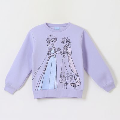 Imagen 1 del producto Polerón Cerrado Niña Frozen Elsa & Anna Morado