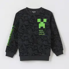 MINECRAFT - Polerón Cerrado Niño Build Create Explore Negro