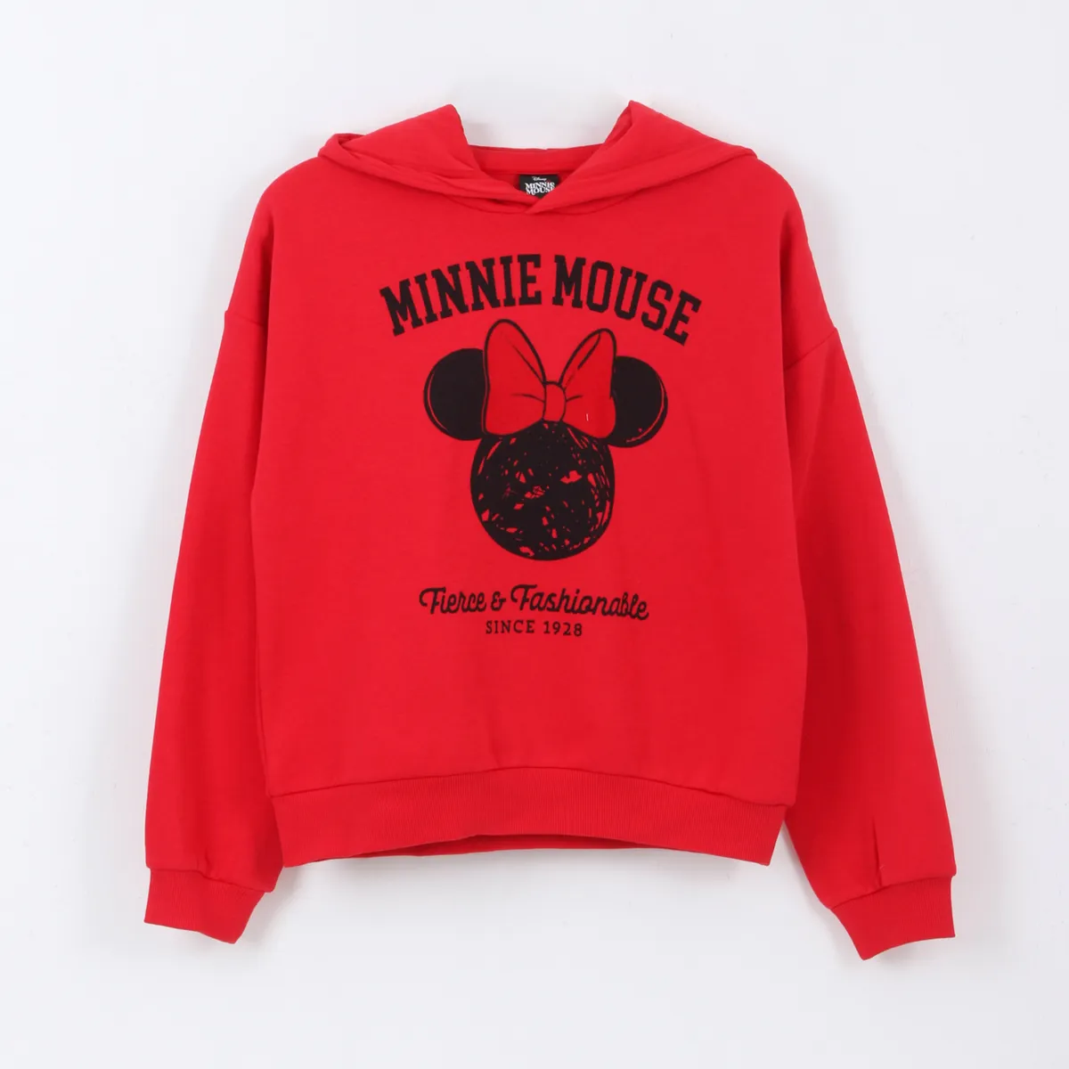 DISNEY - Polerón Niña Hoodie Orejas Minnie Mouse Rojo Disney