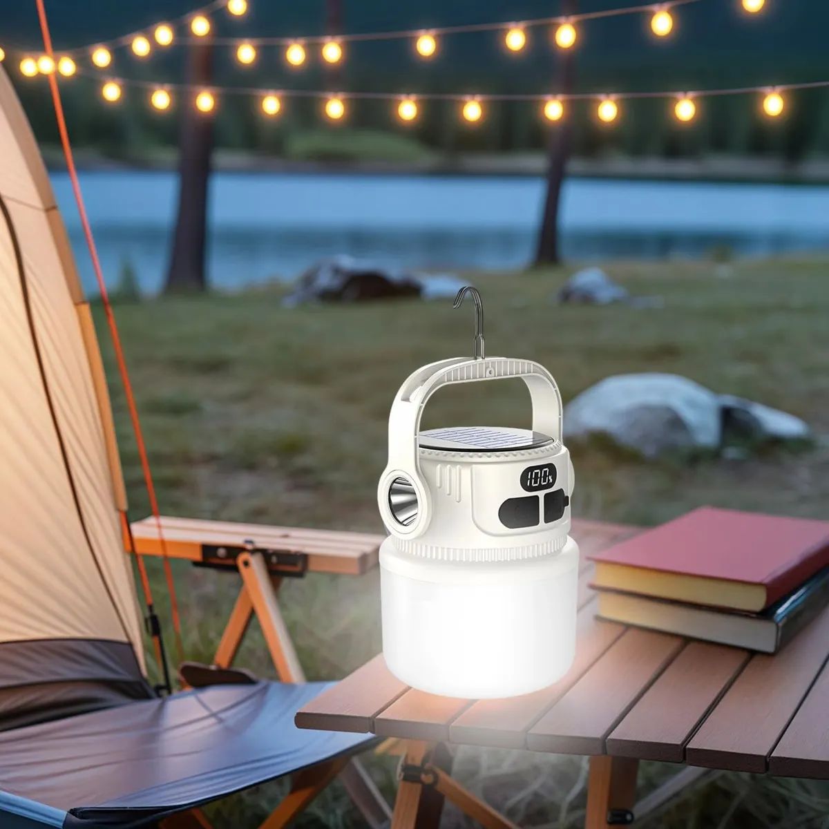 GENERICO - LINTERNA CAMPING COLGANTE PORTATIL SOLAR